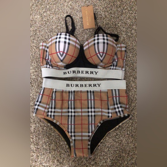 Burberry Other - 2 Piece Plaid High Waisted Bathing Suit NEW
